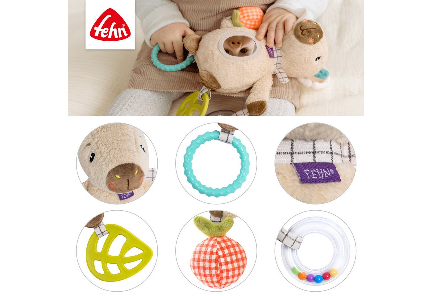 Fehn Greifspielzeug Capybara Clara, Activity-Capybara – Bild 4 von 5