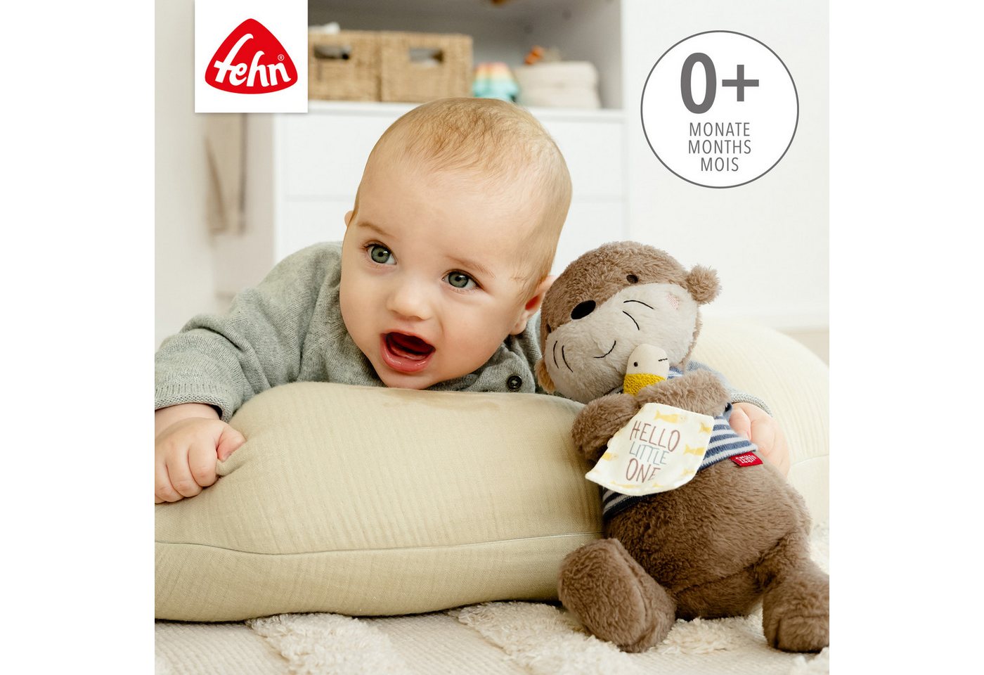 Fehn Kuscheltier Otter Theo, Otter Hello little One – Bild 3 von 5