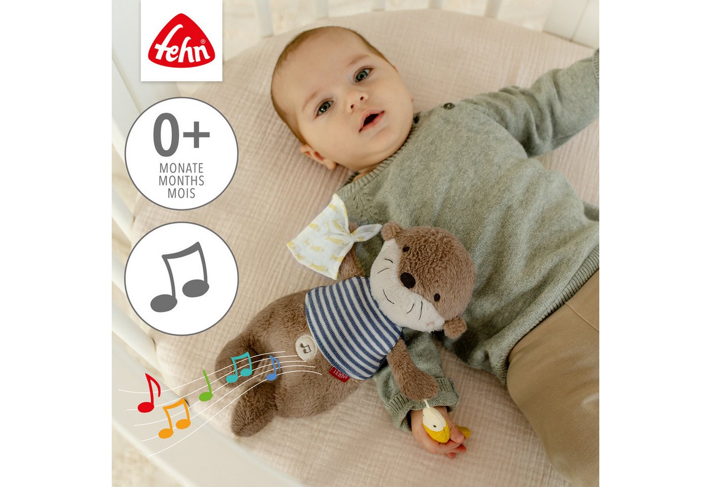 Fehn Kuscheltier Otter Theo, Einschlafhilfe Otter, mit Sound – Bild 3 von 5