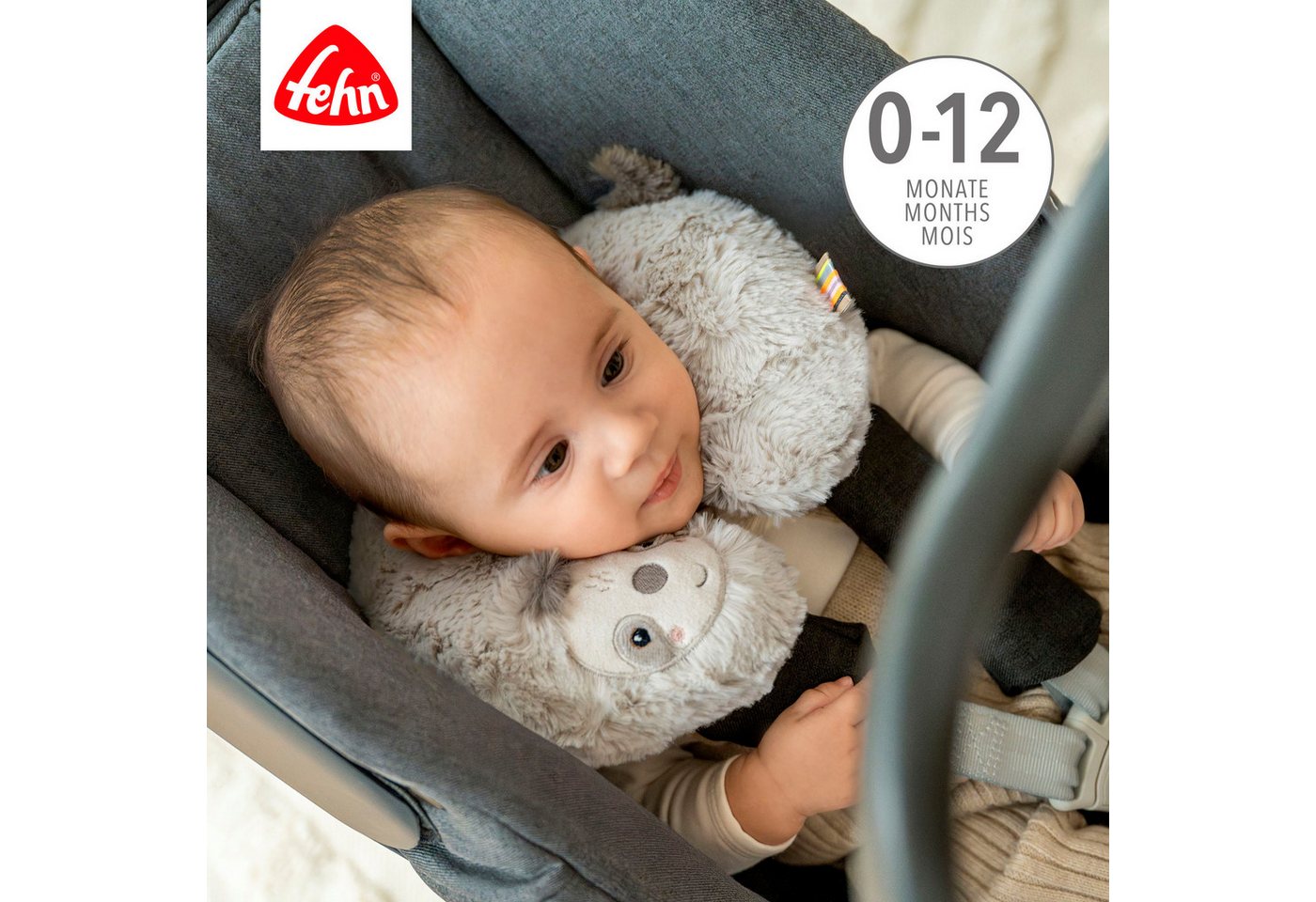 Fehn Nackenkissen Lazy, Crazy & Pink, Faultier – Bild 3 von 5