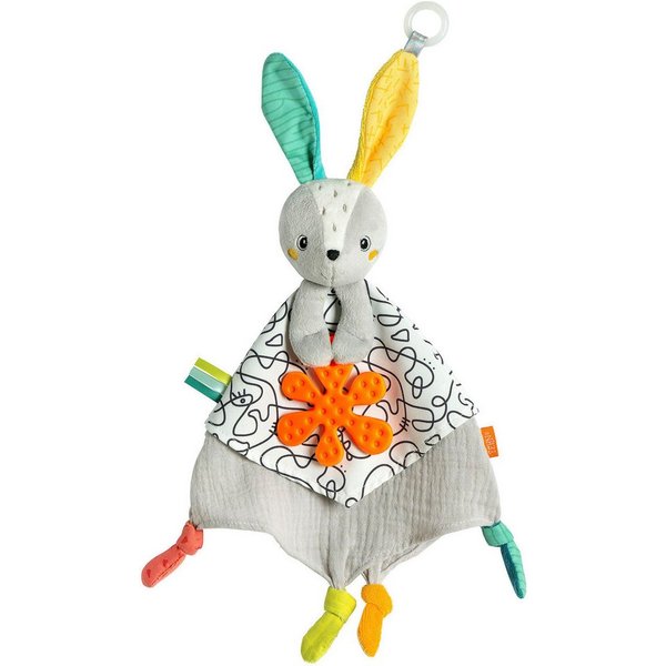 Fehn Schmusetuch DoBabyDoo, Hase, mit Befestigungsring für Schnuller