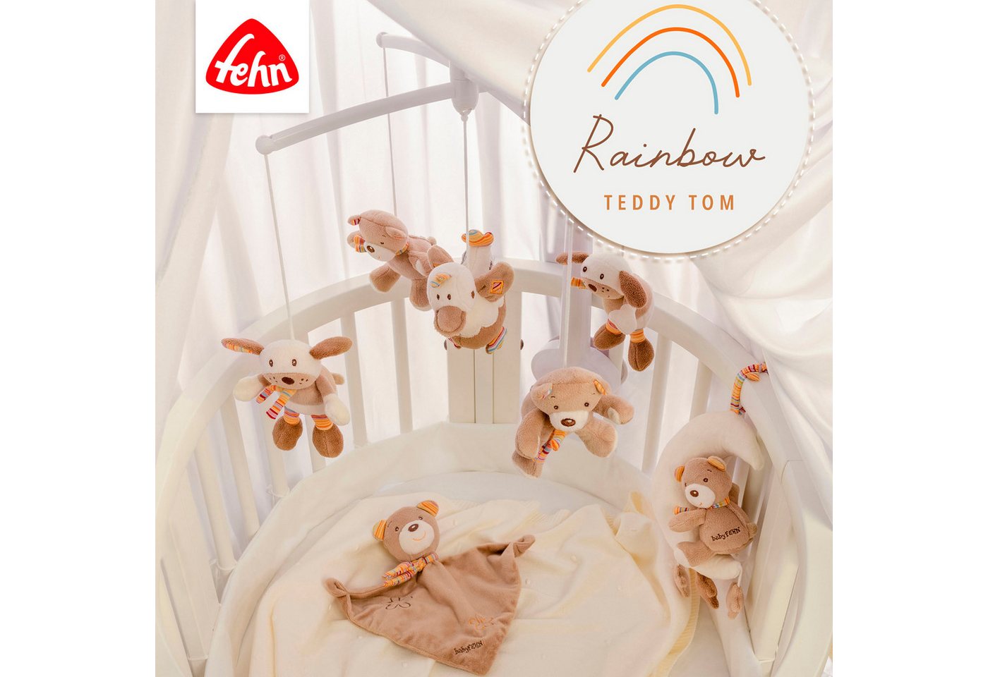 Fehn Spieluhr Rainbow, Teddy im Mond – Bild 5 von 5
