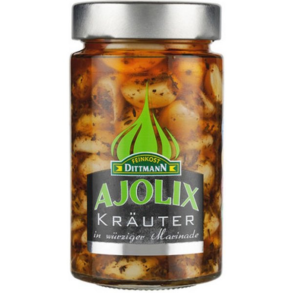 Feinkost Dittmann Gemüsekonserve, Feinkost Dittmann Ajolix Kräuter Knoblauchzehen Kräuter Marinade 230g