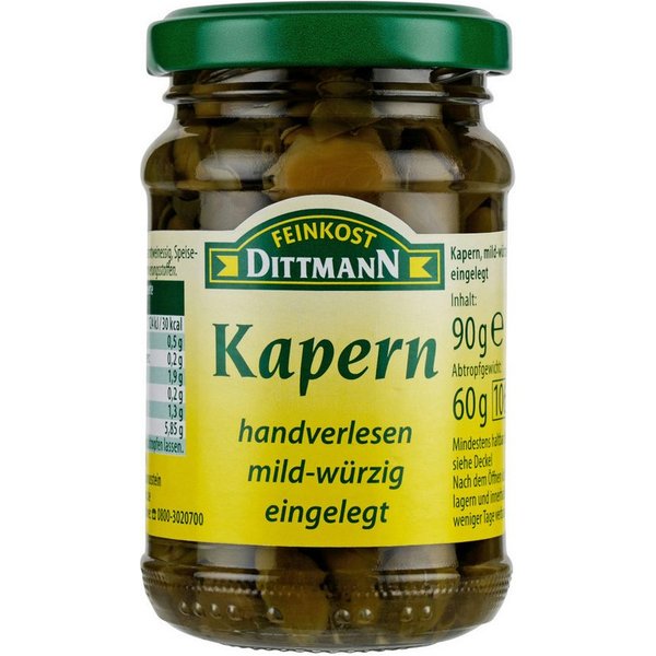 Feinkost Dittmann Gemüsekonserve, Feinkost Dittmann Kapern mild würzig eingelegt ATG 60g Glas 90 g