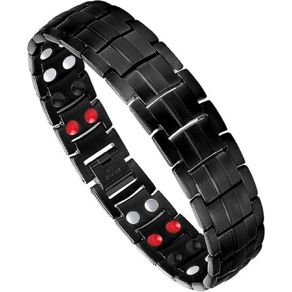 feinlux Armband Magnetische Armbänder (Set, Magnetarmband aus Titanstahl), mit doppelten Reihen wirksamer 4-Elemente-Magnete Gesundheitsgeschenke