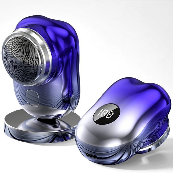 feinlux Elektrorasierer Mini Rasierer, USB mini Shave Tragbarer mit Display, Aufsätze: 1, SmartClick-Präzisionstrimmer, Nass- und Trockenrasierer, Elektrischer 