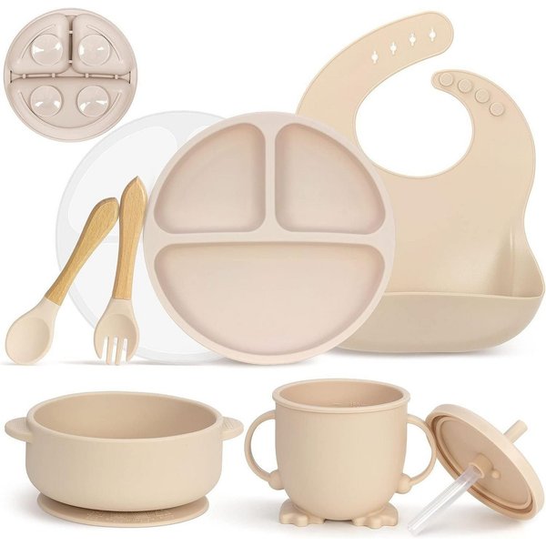 feinlux Kindergeschirr-Set Kindergeschirr-Set (7-tlg), 1 Personen, mit Staubschutzdeckel, Saugnapfboden, stoßfest