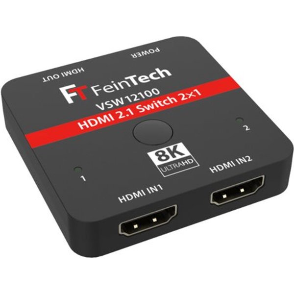 FeinTech Audio / Video Matrix-Switch VSW12100 HDMI 2.1 Switch 2 In 1 Out, 4k 120Hz. 8K 60Hz, VRR, Automatische Umschaltung, HDMI-CEC