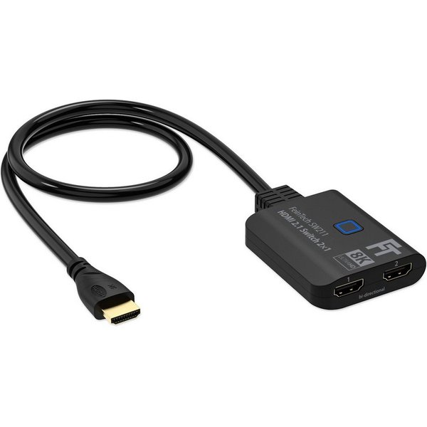 FeinTech HDMI-Splitter SW211, Bi-direktionaler HDMI-Switch 2 In 1 Out, 1 In 2 Out, 4K 120Hz 8K VRR