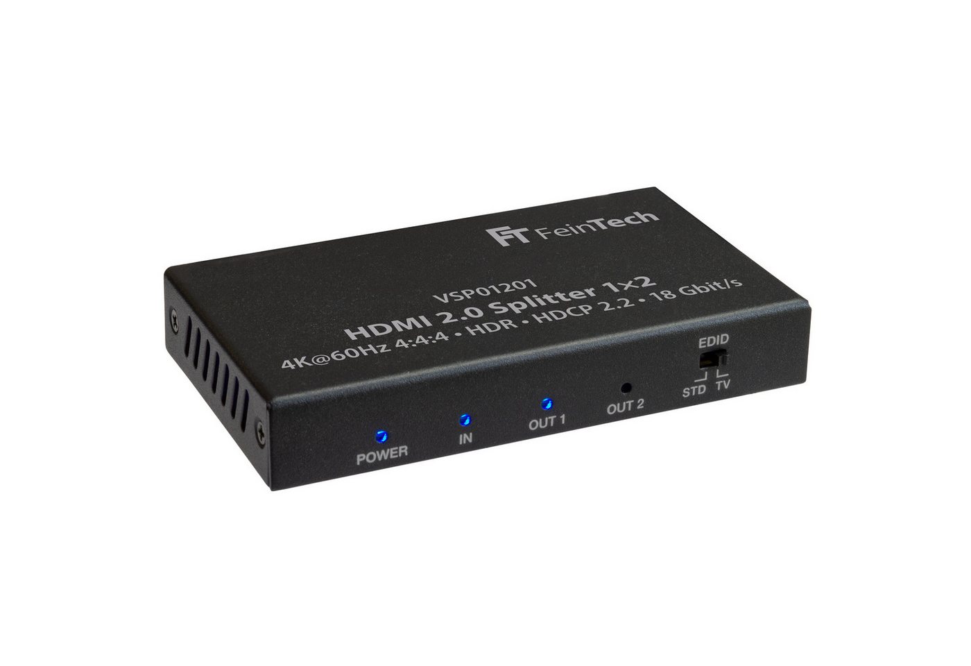 FeinTech HDMI-Splitter VSP01201 HDMI 2.0 Splitter 1x2, Downscaler, EDID-Management – Bild 3 von 5