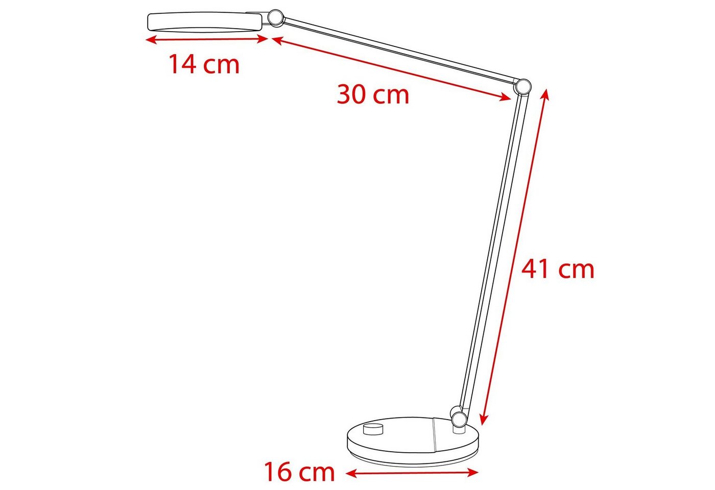 FeinTech LED Schreibtischlampe mit Drehknopf, LED fest integriert, Tageslichtweiß, warmweiß, kaltweiß, dimmbar – Bild 2 von 5