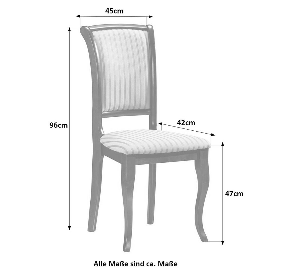Feldmann-Wohnen Esszimmer-Set Olivia, (ausziehbar Tisch, mit 4 Sttühle, 5-St., moderner Landhausstil, Essgruppe mit Stühle), Esstisch mit 4 Stühle Nussbaum dunk – Bild 3 von 4