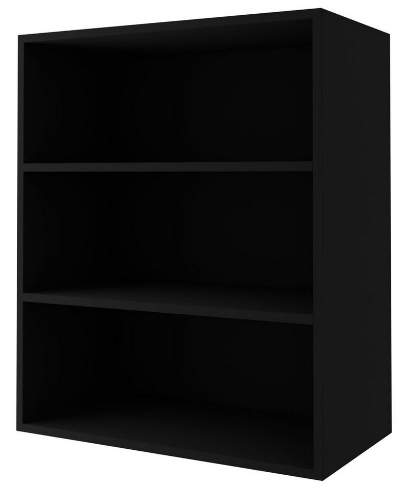 Feldmann-Wohnen Klapphängeschrank Kvantum (W2/60, 1-türig, 2 Einlegeböden, 1-St., moderne Matt-Optik, dekorative Fräsungen, B/T/H 60x32,5x72cm) schwarz / mint m – Bild 3 von 3