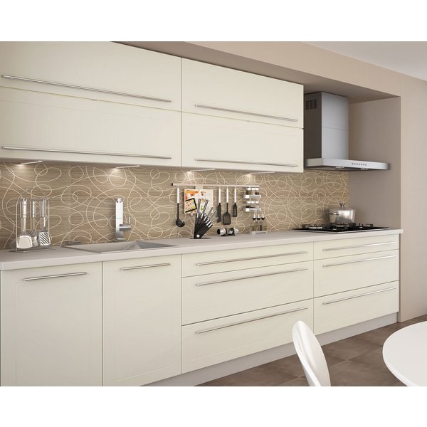 Feldmann-Wohnen Küchenzeile Kvantum, (Kvantum), 250cm grau matt / vanille matt 7-teilig