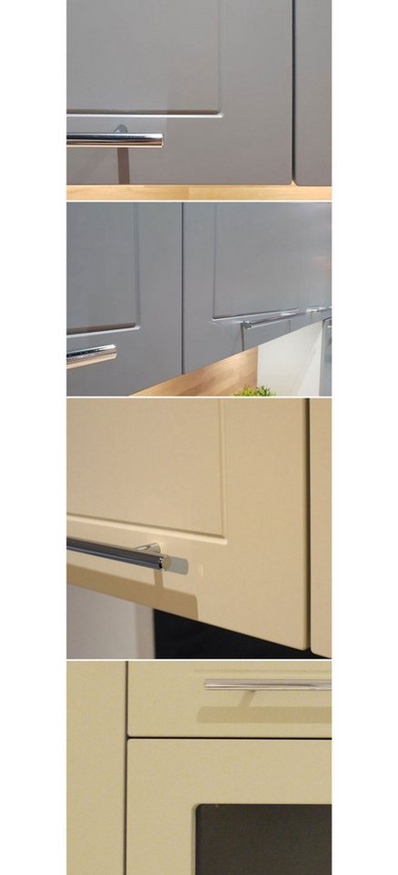 Feldmann-Wohnen Küchenzeile Kvantum, (Kvantum), 250cm grau matt / vanille matt 7-teilig – Bild 2 von 5