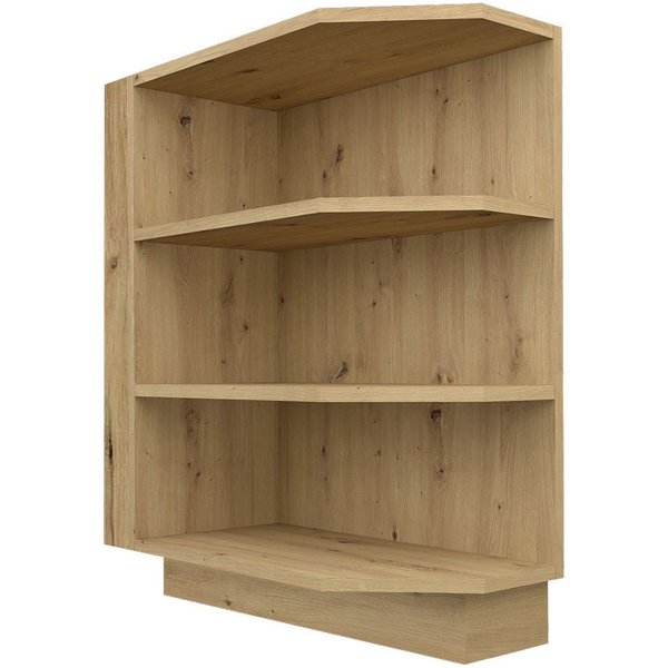 Feldmann-Wohnen Unterschrank D6/30 (D6/30, 3 Ablagefächer, 1-St., moderne Optik, wahlweise links oder rechts anstellbar) 30x65,5x82cm Eiche Artisan
