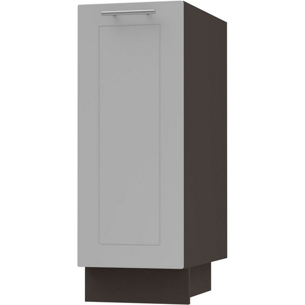 Feldmann-Wohnen Unterschrank Kvantum (Tür, Korbauszug, Schienensystem, Soft-Close-Funktion, 1-St., Fronten mit dekorativen Fräsungen und leicht abgerundeten Eck