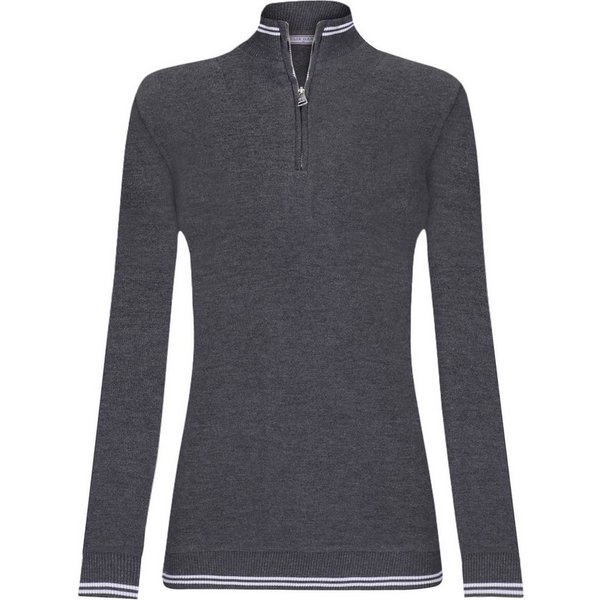 Felix Hardy Stehkragenpullover Strickpullover mit halbem Reißverschluss