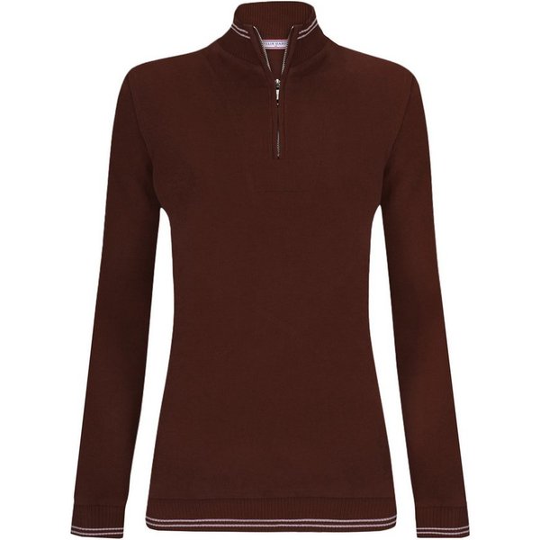 Felix Hardy Stehkragenpullover Strickpullover mit halbem Reißverschluss