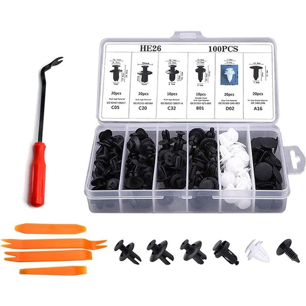 FELIXLEO 100 Stück Auto Befestigung Clips Universal Plastikschrauben Set Wischbezug (1-tlg)