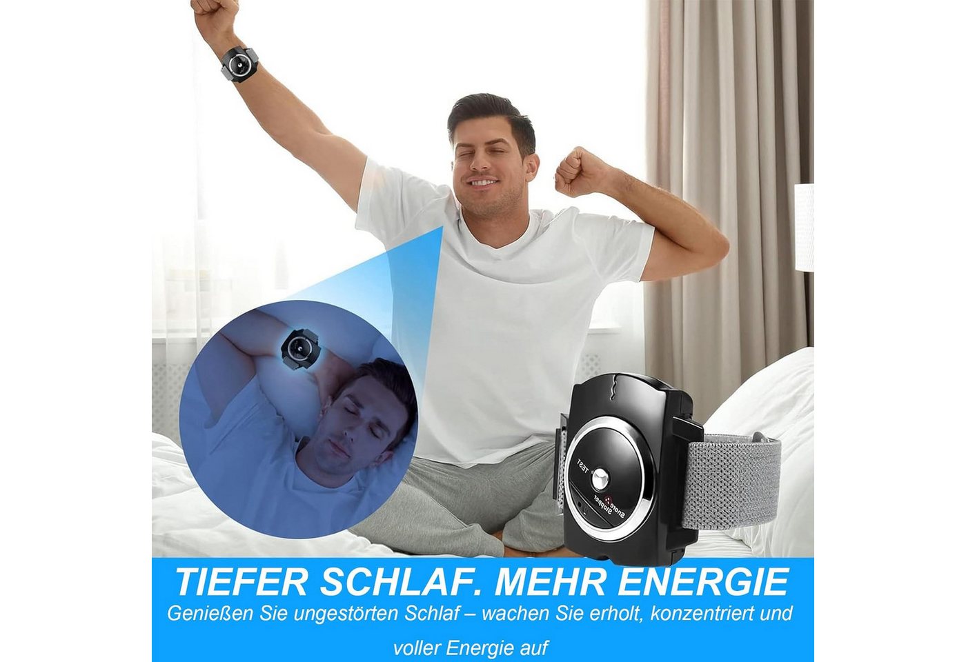 FELIXLEO Anti Schnarch Armband mit Biosensor (Schwarz) Smartwatch, 1-tlg. – Bild 2 von 5