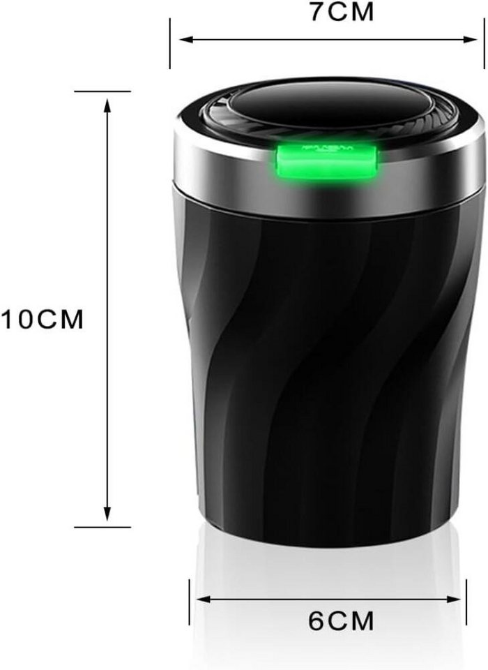 FELIXLEO Aschenbecher 2x Auto Aschenbecher LED Deckel Geruchsdicht Flammhemmend Groß. – Bild 2 von 5