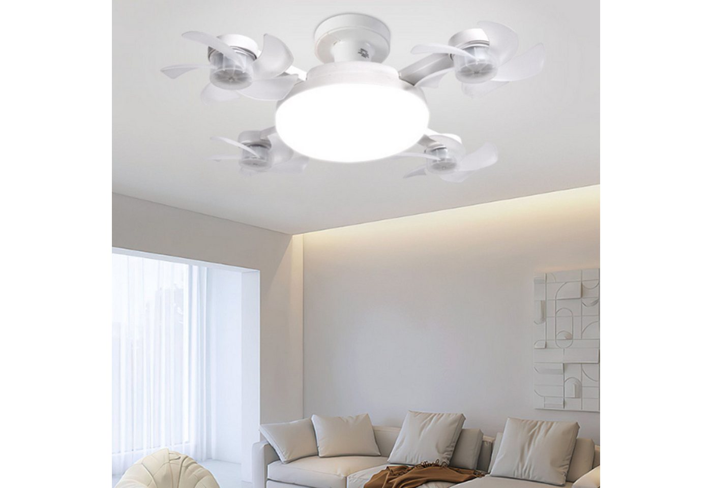 FELIXLEO Außen-Deckenleuchte Deckenventilator mit LED Licht Fernbedienung leise faltbar 60W – Bild 2 von 5