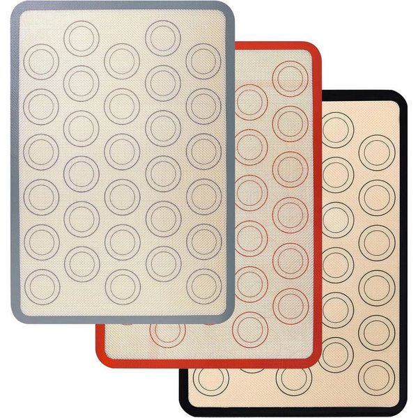 FELIXLEO Backmatte 3 Stück Silikon Backmatte Macaron Antihaft 42x29cm, (1-tlg)