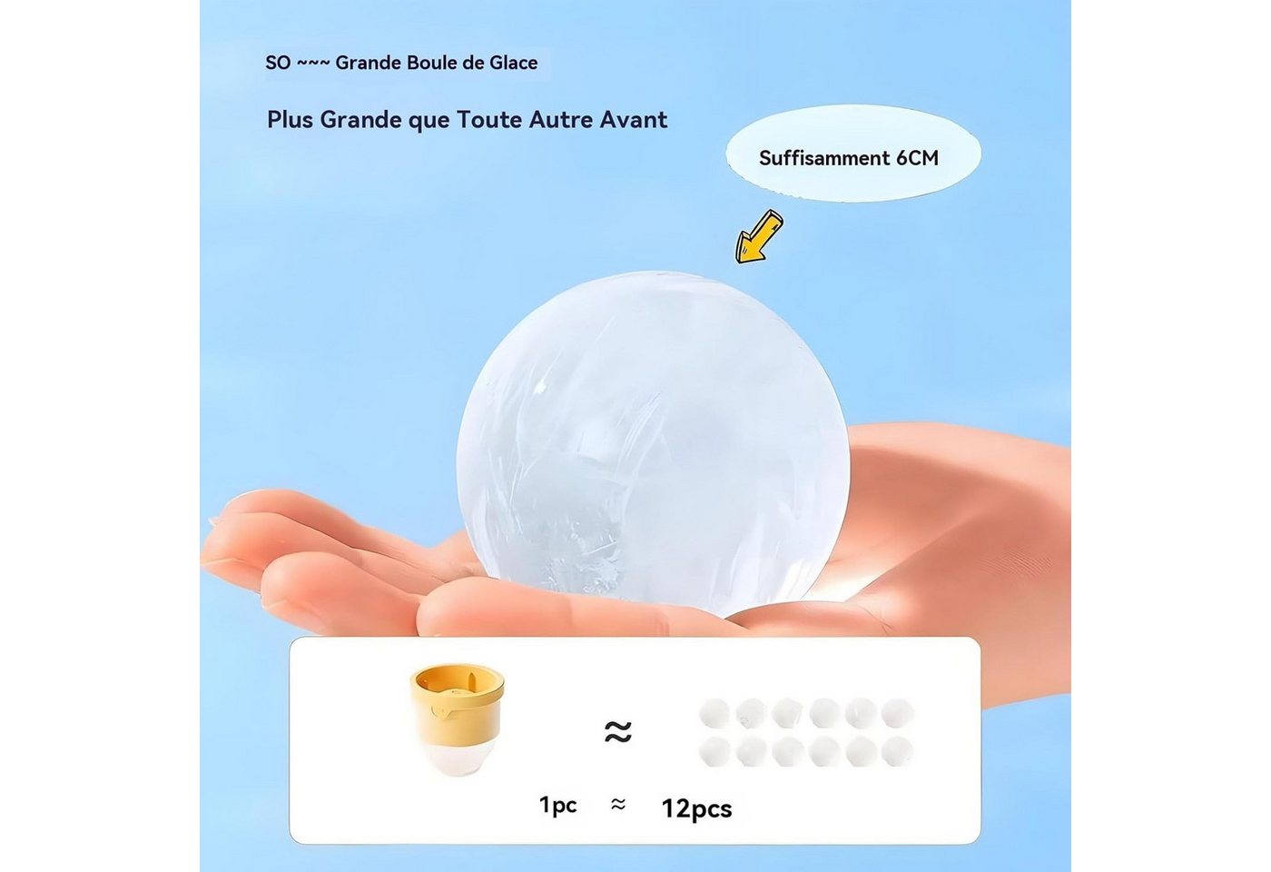 FELIXLEO Eiswürfelform Eiswürfelform 8er Set mit Deckel, BPA-frei, für Kugel., (1-tlg) – Bild 2 von 5