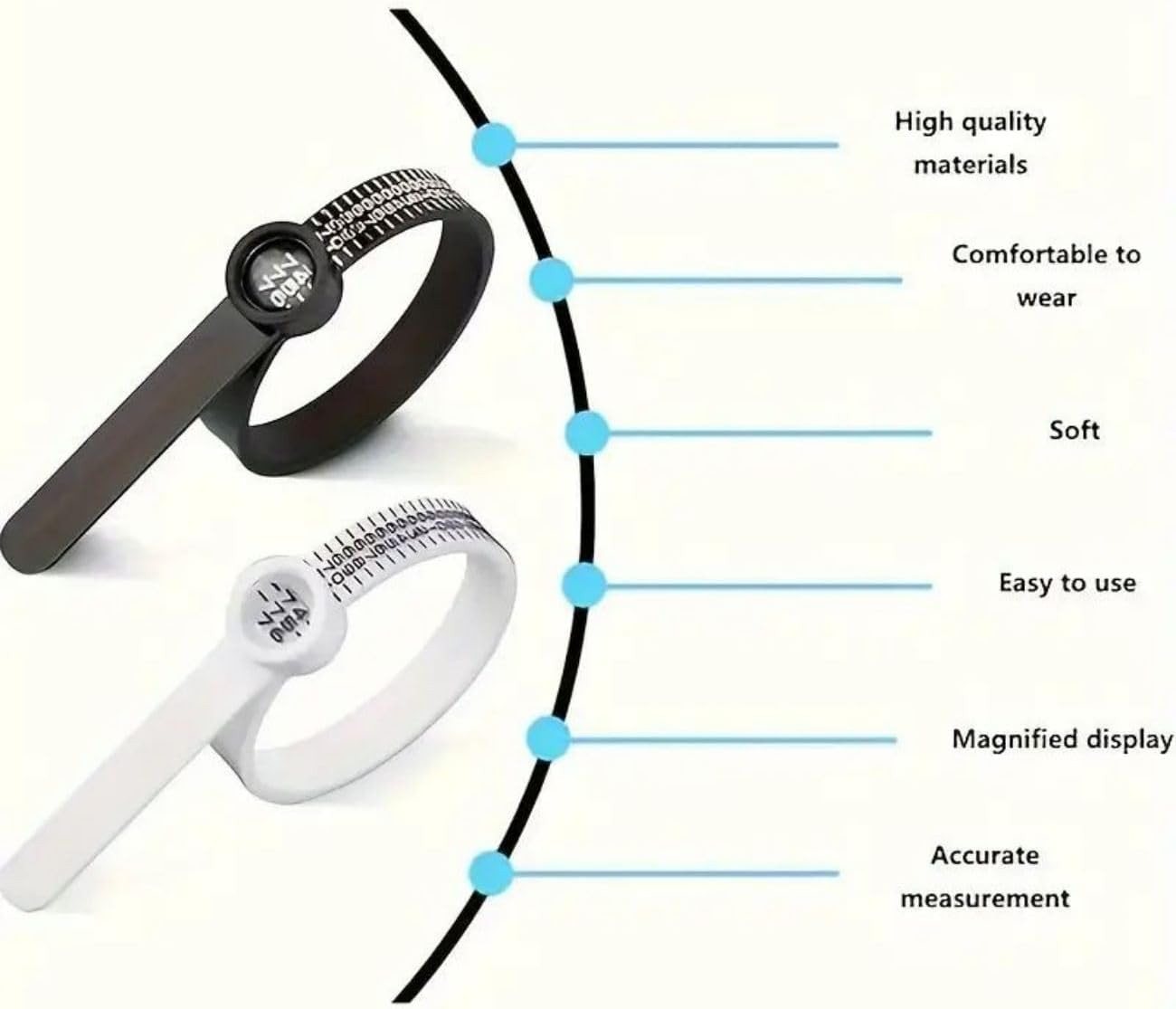 FELIXLEO Fingerring Ringmaßband, Ringgrößenmesser Ringgröße messen Ringgröße – Bild 3 von 5