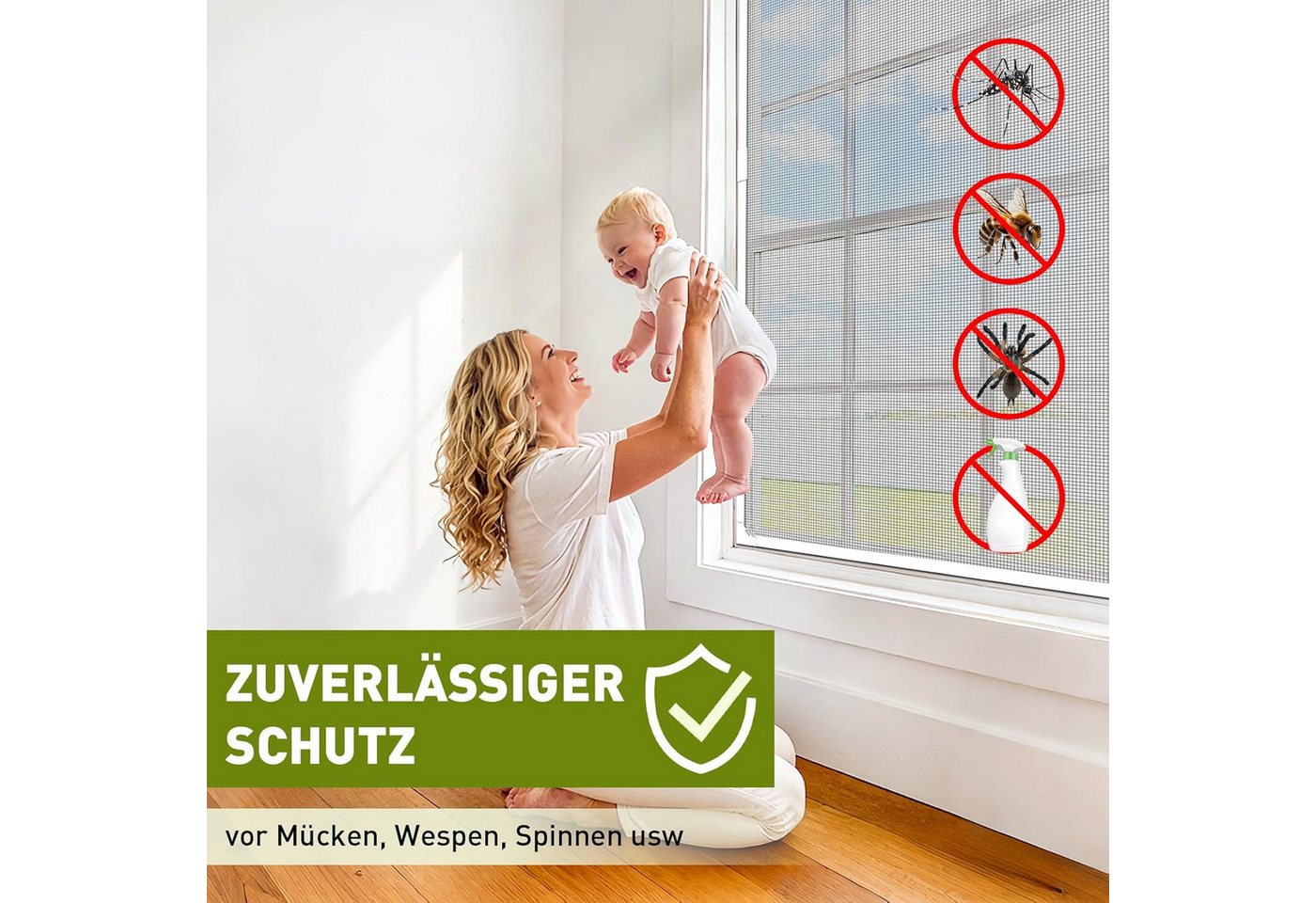 FELIXLEO Fliegengitter-Gewebe Fliegengitter Fenster Magnet 120x130cm Ohne Bohren Zuschneidbar, (1-St) – Bild 4 von 5