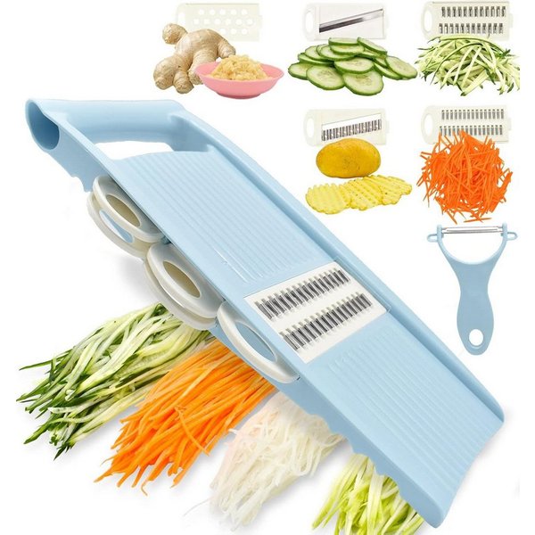 FELIXLEO Gemüsehobel Gemüsehobel 5 in 1 Multischneider Kartoffelchips und Julienne, (1-St)