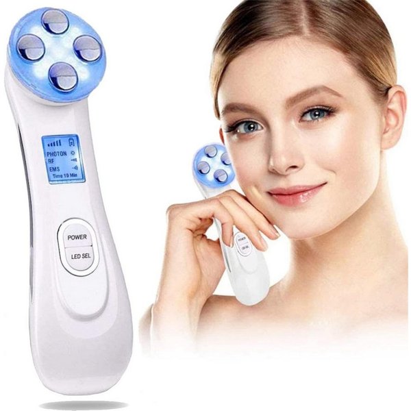 FELIXLEO Gesichtsmassagegerät 5in1 Ultraschallgerät Gesicht LED ION Anti Akne Falten Massagegerät., 1-tlg.
