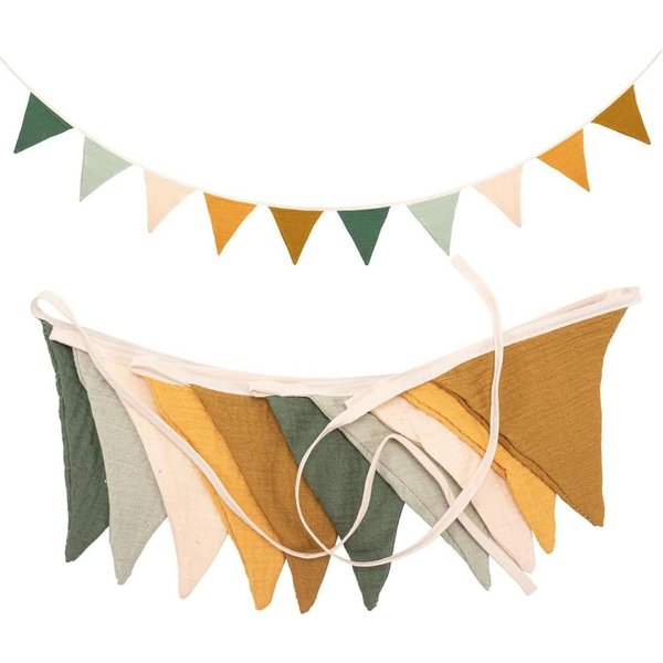 FELIXLEO Hängedekoration Morandi Grün Wimpelkette Kinderzimmer Deko Party Girlande Sto (3 St)