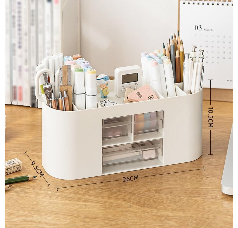 FELIXLEO Küchenorganizer-Set Stiftehalter Organizer Weiß 10 Fächer Große Kapazität Schublade Büro – Bild 2 von 5