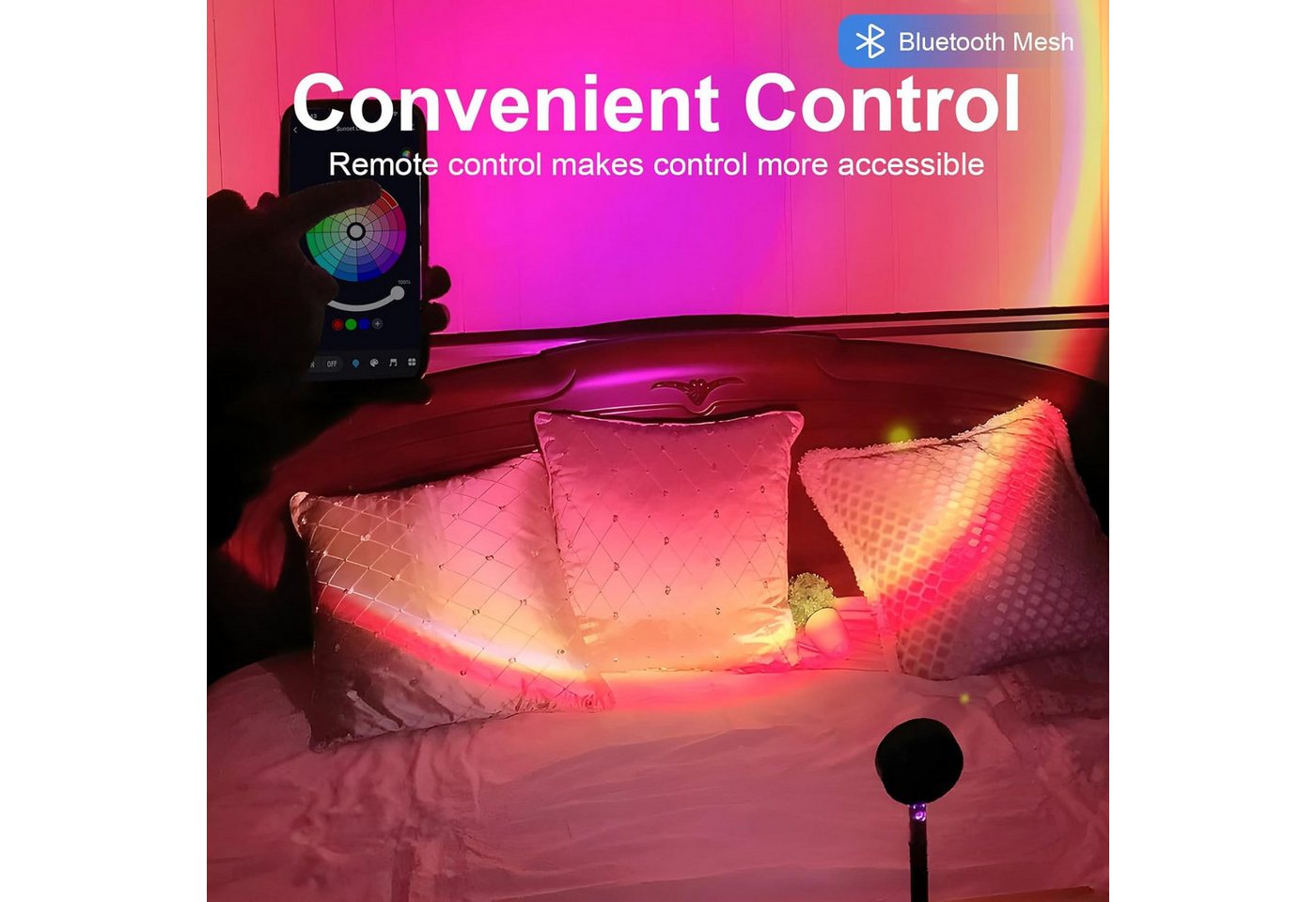 FELIXLEO LED-Sternenhimmel Bluetooth Mesh Sunset Lampe mit APP-Steuerung & Musik-Sync – Bild 4 von 5