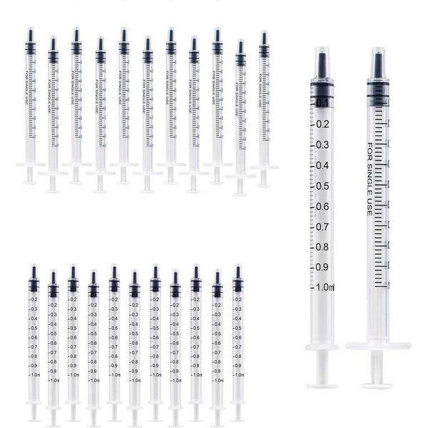 FELIXLEO Lernspielzeug 1ml Spritzen Kunststoff mit Kappe Dosierspritze (24-St)