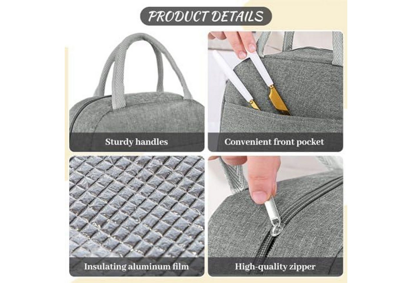 FELIXLEO Lunchbox Kühltasche Klein 5.5L, Faltbar, Folienfutter, Lunchbox Tasche Set, (1-tlg) – Bild 5 von 5
