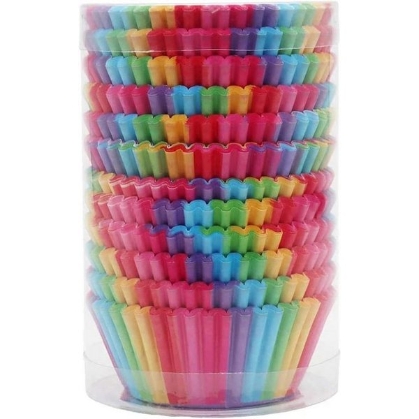 FELIXLEO Muffinform Muffinförmchen Papier Cupcake Wrapper Regenbogen, (200-tlg)