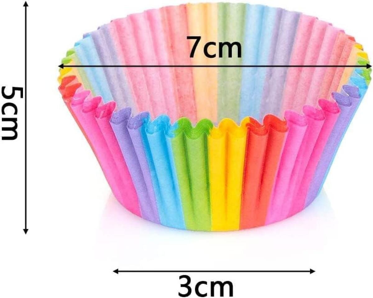 FELIXLEO Muffinform Muffinförmchen Papier Cupcake Wrapper Regenbogen, (200-tlg) – Bild 2 von 5