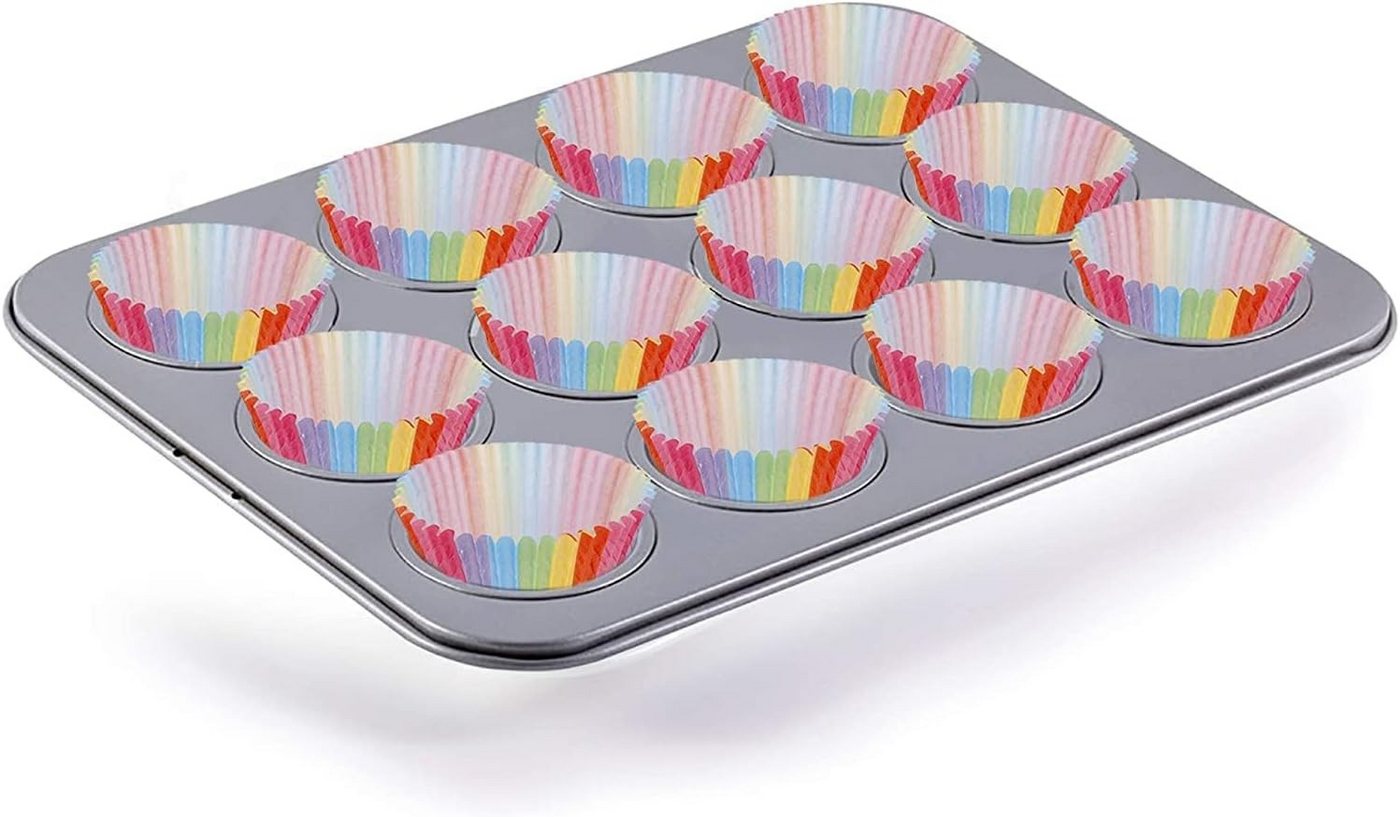 FELIXLEO Muffinform Muffinförmchen Papier Cupcake Wrapper Regenbogen, (200-tlg) – Bild 4 von 5