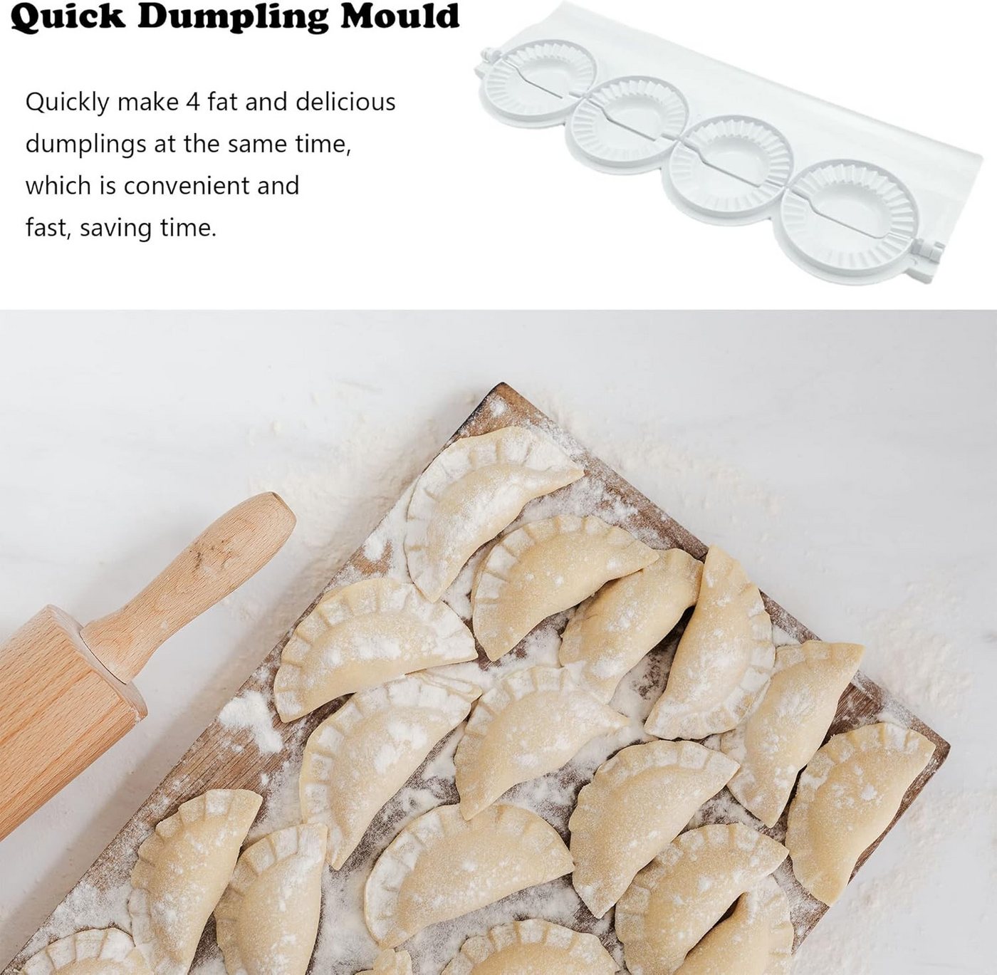 FELIXLEO Nudelmaschine 2er Dumpling Maker Ravioli Former Teigtaschenform Kunststoff – Bild 2 von 5