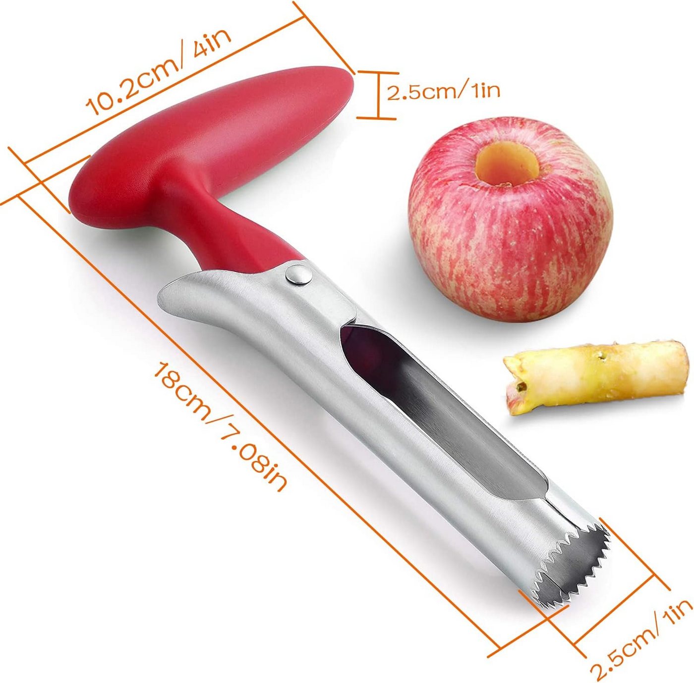 FELIXLEO Obstschneider Apfelentkerner, Ausstecher für Apfel Birne Paprika, langlebig, tragbar, (1-tlg) – Bild 2 von 5