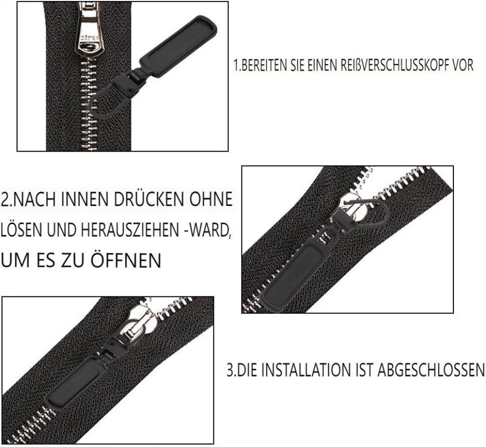 FELIXLEO Reißverschluss Reißverschluss Zipper, Ersatzteile Reißverschluss Zipper – Bild 3 von 5