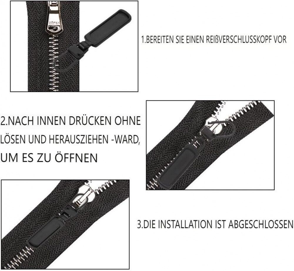 FELIXLEO Reißverschluss Reißverschluss Zipper, Ersatzteile Reißverschluss Zipper – Bild 3 von 5