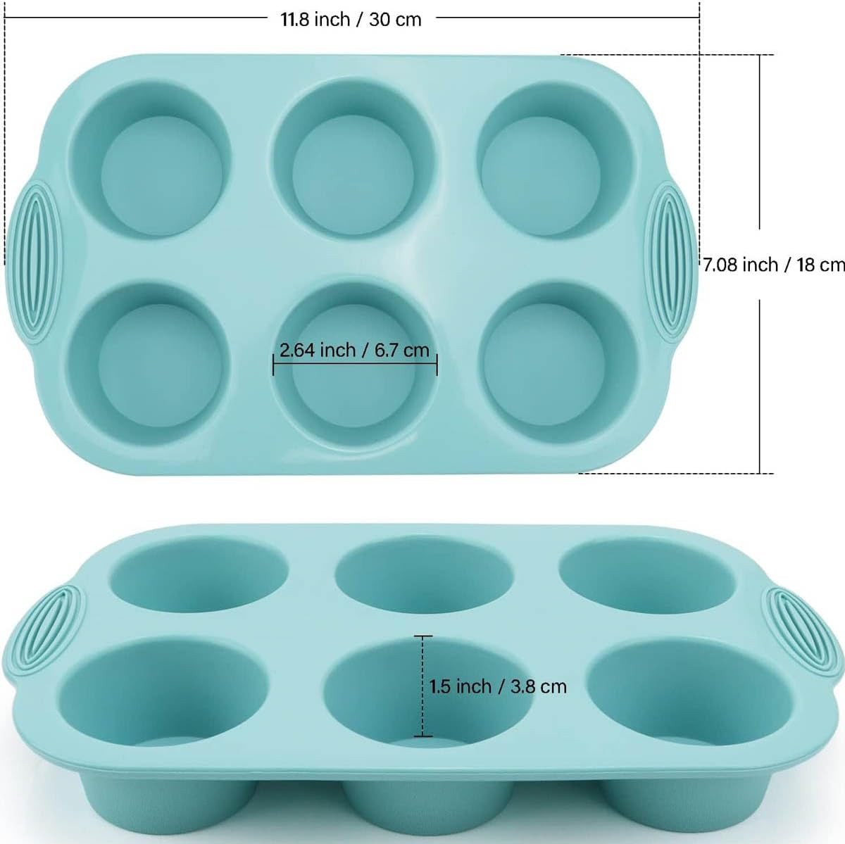 FELIXLEO Silikonform 3 Stück Silikon Muffinblech Muffinform Cupcake Backform, (1-tlg) – Bild 2 von 5
