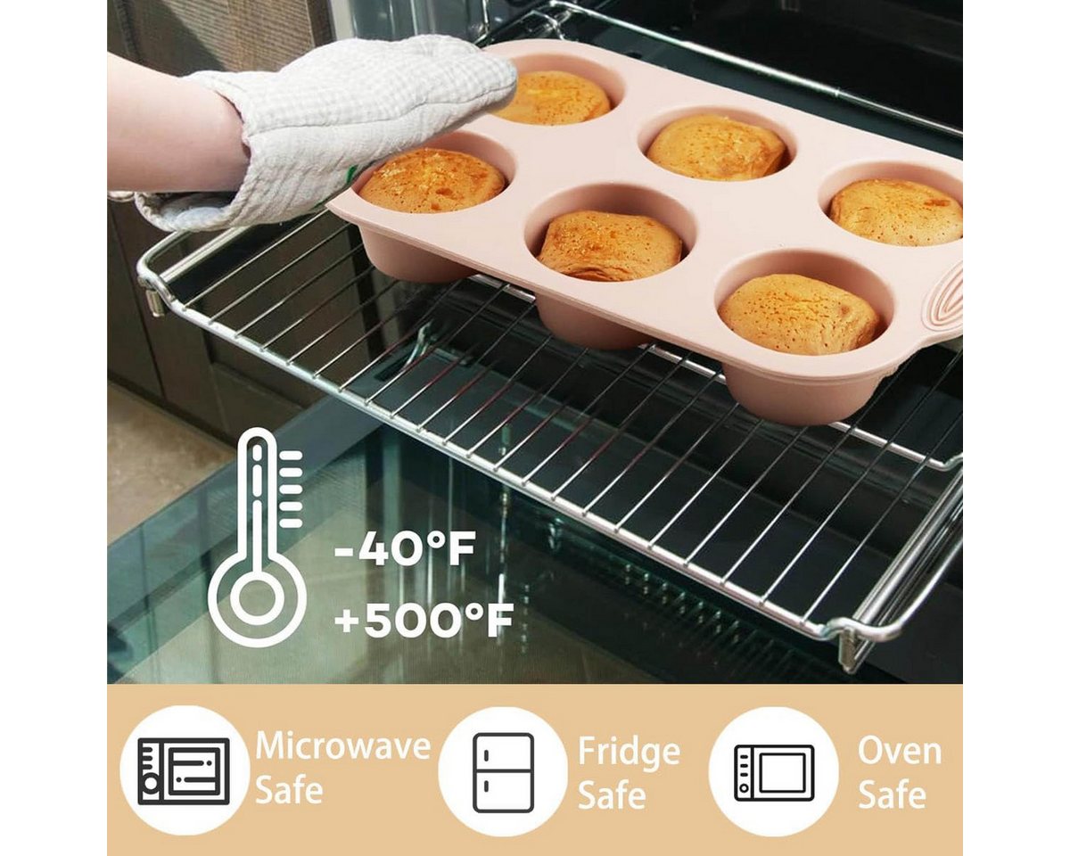 FELIXLEO Silikonform 3 Stück Silikon Muffinblech Muffinform Cupcake Backform, (1-tlg) – Bild 3 von 5