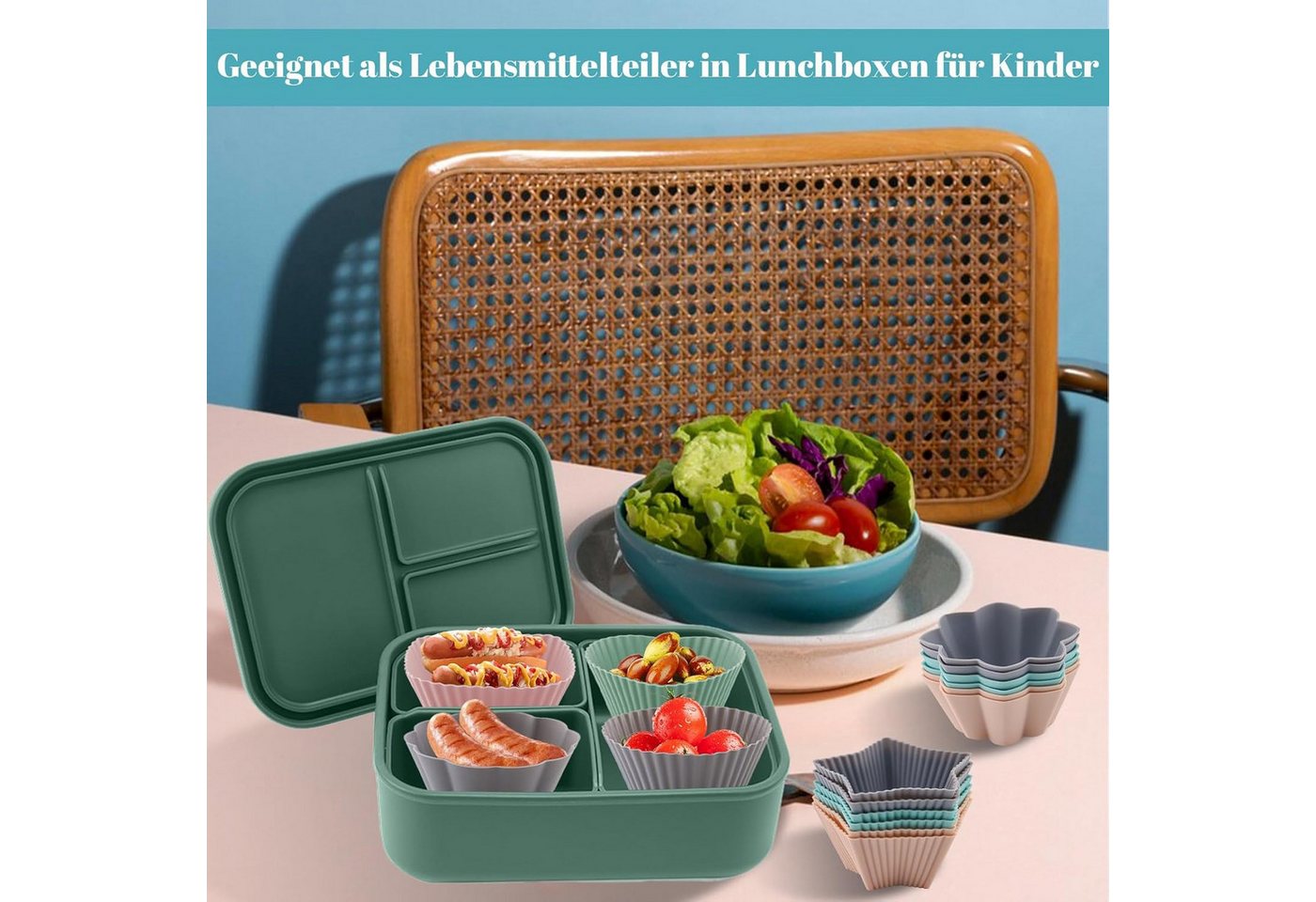 FELIXLEO Silikonform 36 Stück Silikon Muffinförmchen Antihaft Wiederverwendbar, (1-tlg) – Bild 5 von 5