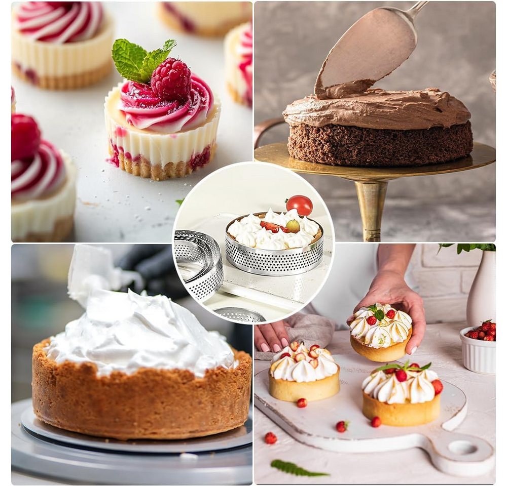 FELIXLEO Speisering 12er Mousse Ring 8cm Edelstahl Dessertring Tartelette Form, (1 tlg) – Bild 3 von 5