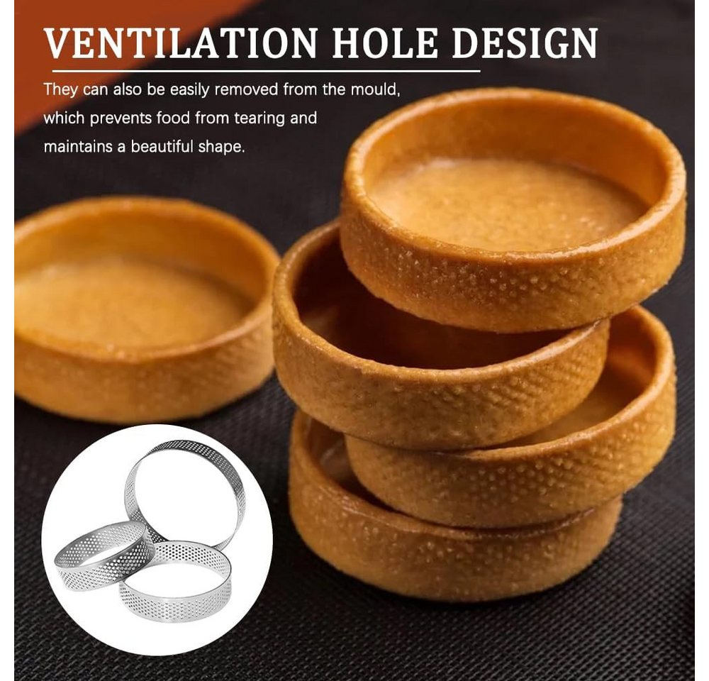 FELIXLEO Speisering 12er Mousse Ring 8cm Edelstahl Dessertring Tartelette Form, (1 tlg) – Bild 4 von 5